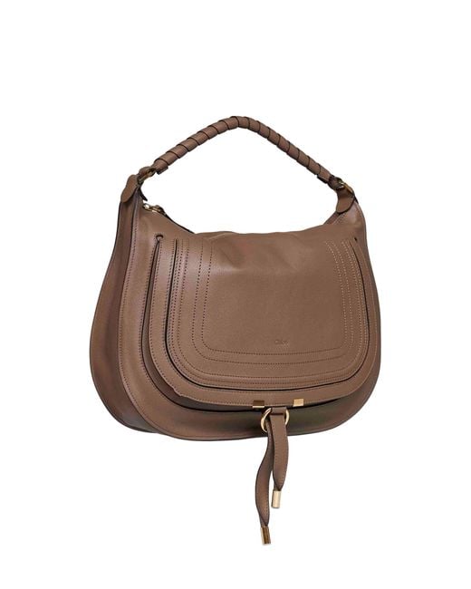 Chloé Brown Deep Taupe Marcie Small Shoulder Bag