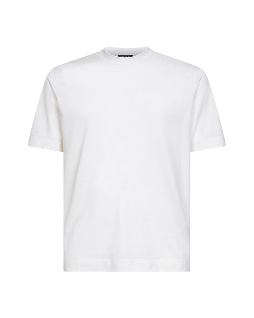 Zegna White Cotton And Silk Leggerissimo T-Shirt for men