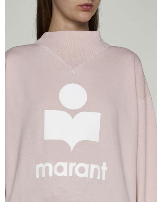Isabel Marant Pink Moby Logo Cotton-Blend Sweatshirt
