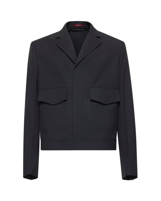 Gucci Blue Dark Embossed Wool Gabardine Jacket for men