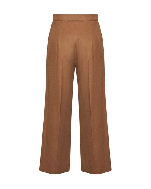Max Mara Brown Chestnut Wool Mstmarengo Culotte Trousers