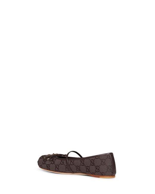 Gucci White Cocoa Horsebit Ballet Flat