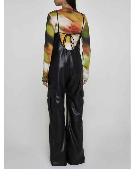 Stine Goya Black Remy Vegan Leather Jumpsuit
