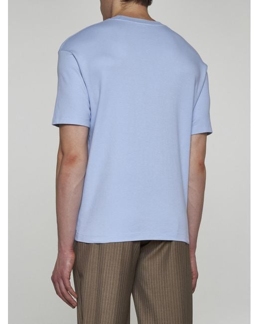 Drole de Monsieur Blue Slogan Cotton T-shirt for men