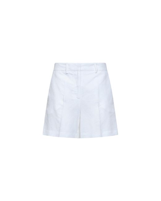 Blanca Vita White Viscose And Linen Silice Shorts