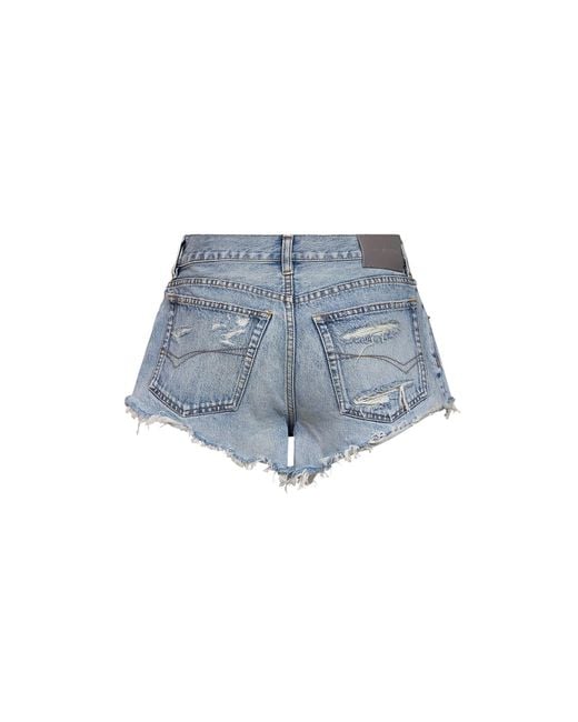 Balenciaga Blue Bleach Light Organic Vintage Denim Mini Shorts