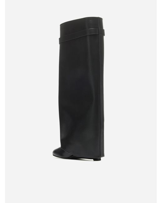 Givenchy Black Leather Shark Lock Boots