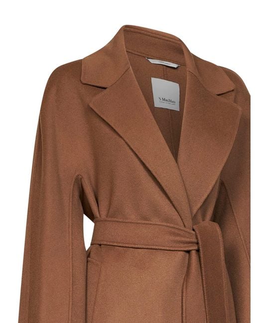Max Mara Brown Dark Camel Smmpenelope Long Wrap Coat