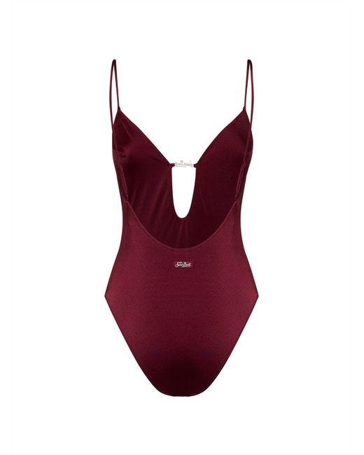 Mc2 Saint Barth Red One-Piece Swimsuit Crunchy Plate