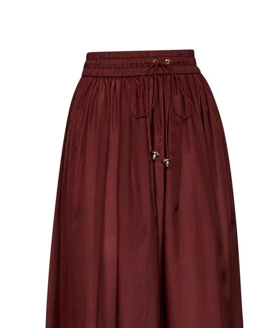 Zimmermann Purple Merlot Silk Habotai Aster Maxi Skirt