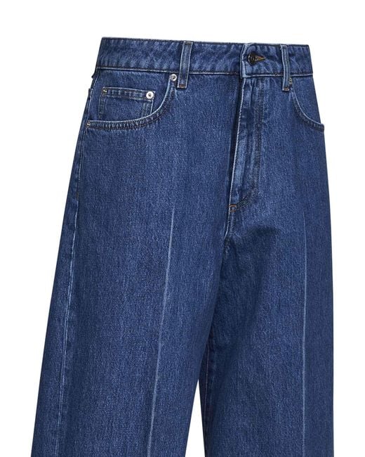 Givenchy Blue Cotton Denim Wide-Leg Jeans