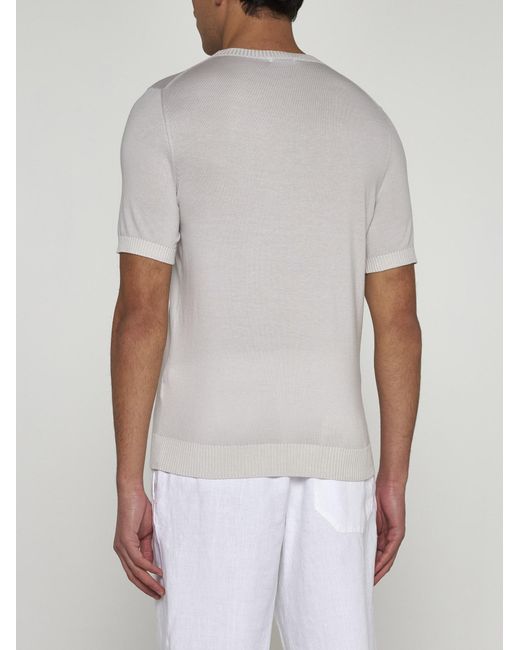Malo Gray Cotton Half-sleeved Sweater for men