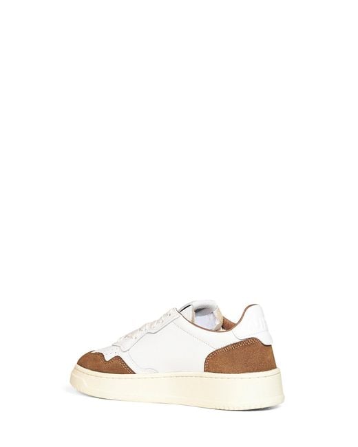 Autry White Leather And Tobacco Suede Medalist Low Sneakers
