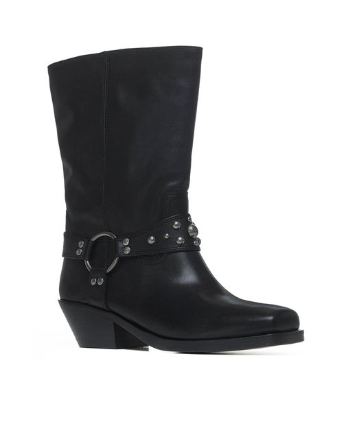 Isabel Marant Black Antya Leather Ankle Boots