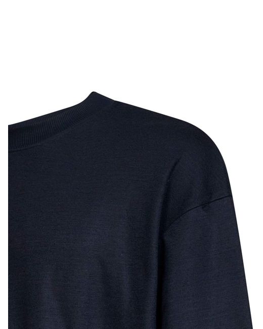 DARKPARK Blue Wool Layered Design Sweater for men