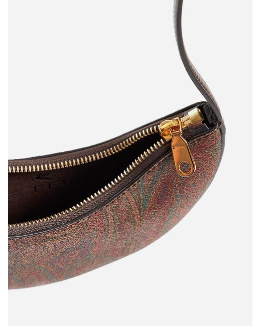 Etro White Paisley Fabric Mini Hobo Bag