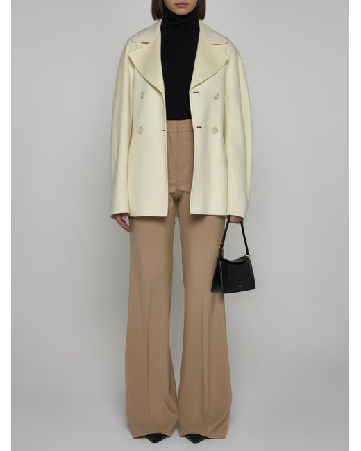 Sportmax Natural Umano Wool And Cashmere Peacoat