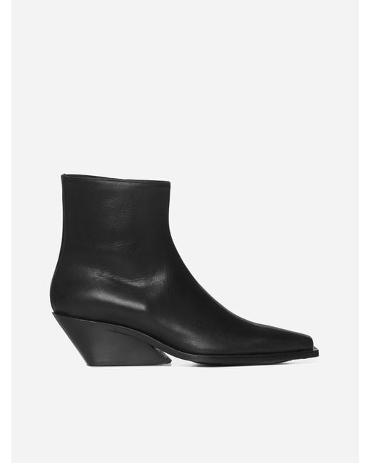 Ann Demeulemeester Black Gerda Leather Ankle Boots