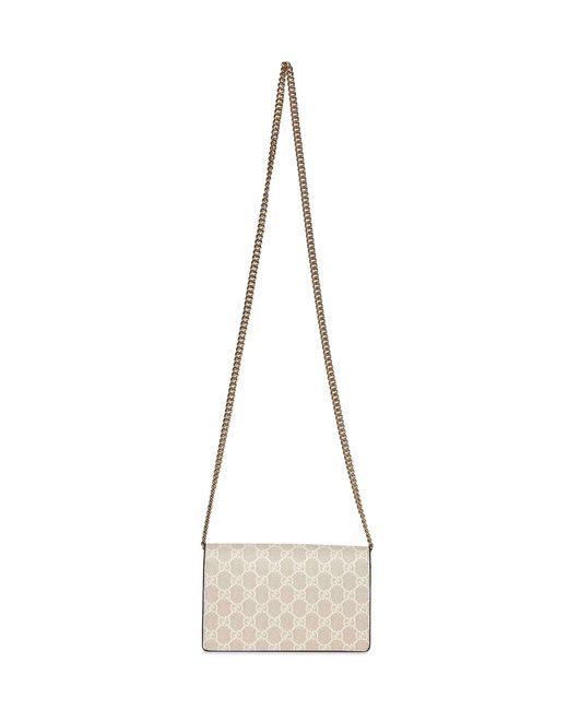 Gucci Natural And Gg Marmont Wallet On Chain