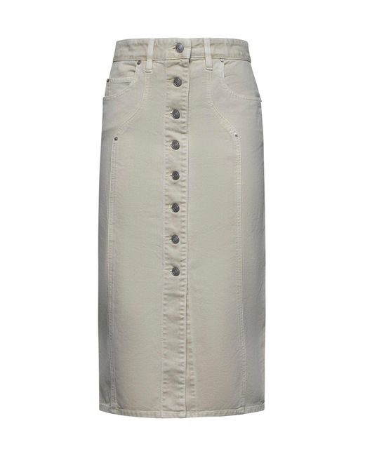 Isabel Marant Gray Vandy Denim Midi Skirt