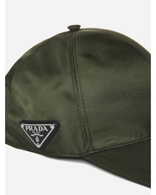 Prada Green Re-nylon Baseball Cap for men