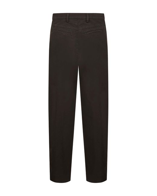 Dries Van Noten Black Cotton Canvas Straight-Leg Trousers for men