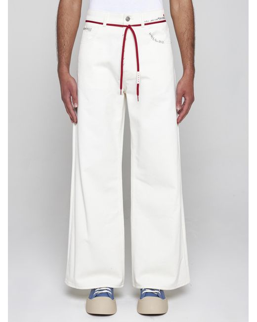 Marni White Drawstring Jeans for men