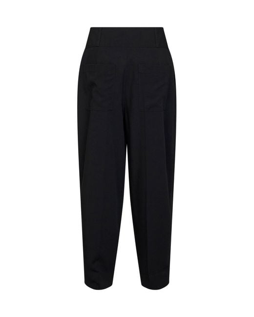 Totême Black Viscose And Wool Balloon Trousers