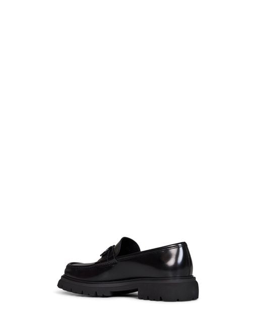 Ferragamo Black Cocoon Loafers With Gancini Ornament for men
