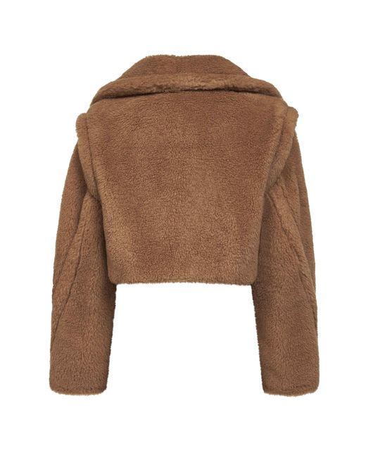 Max Mara Brown Teddy Santos 2-In-1 Cropped Gilet