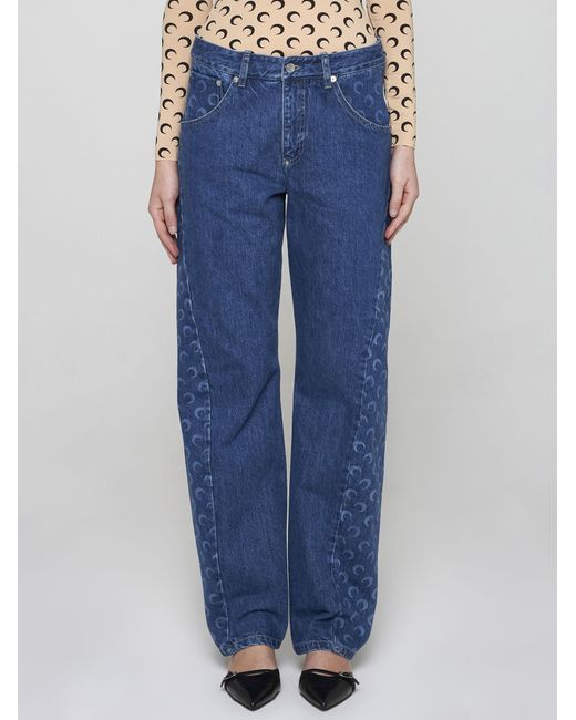 MARINE SERRE Blue Deadstock Jeans