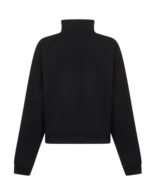 Felpa Con Mezza Zip Gros Grain di Jacquemus in Black