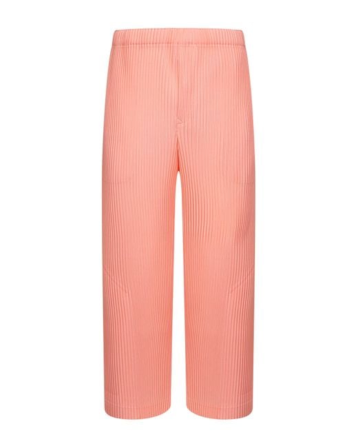 Homme Plissé Issey Miyake Pink Pleated Fabric Mc April Trousers for men