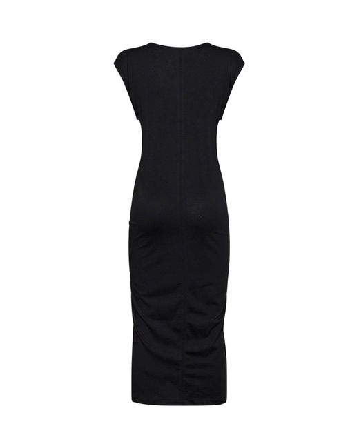 Totême Black Jersey Tie-Waist Midi Dress