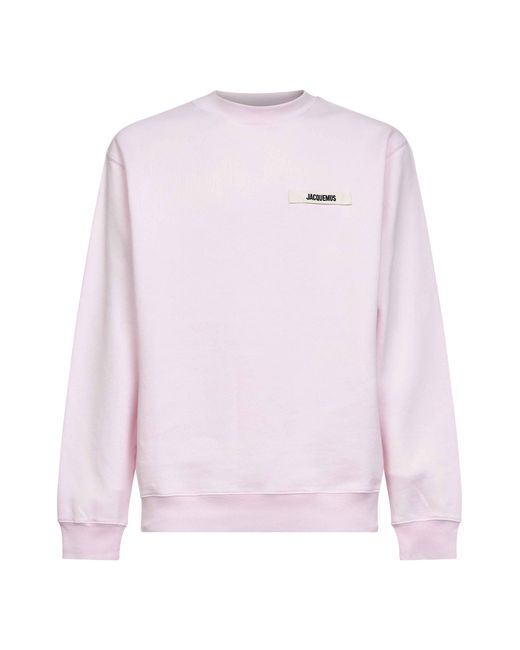 Jacquemus Pink Organic Cotton Fleece The Gros Grain Sweatshirt for men