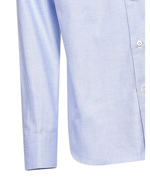 D 40 Blue Light Micro Pattern Jacquard Cotton Shirt for men