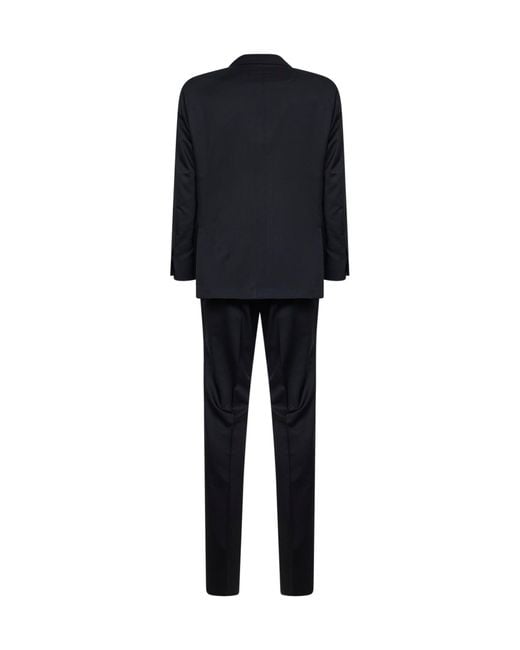 Kiton Blue Virgin Wool Single-Breasted Suit for men