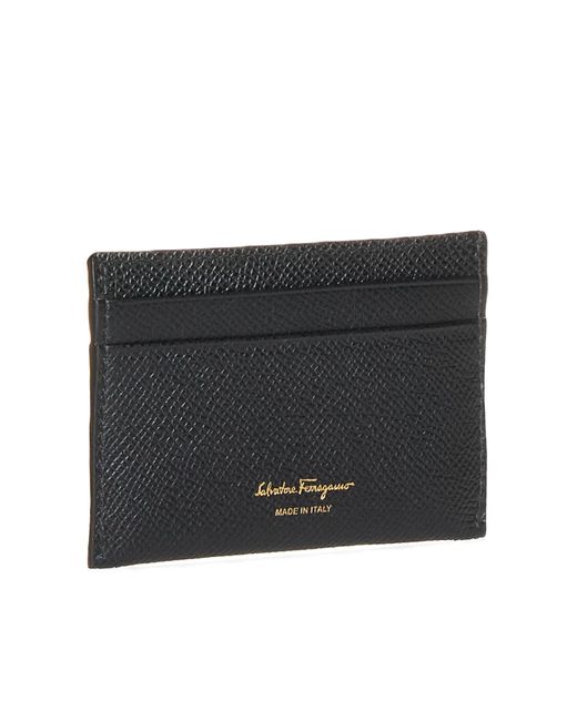Ferragamo Gray Gancini Leather Card Holder