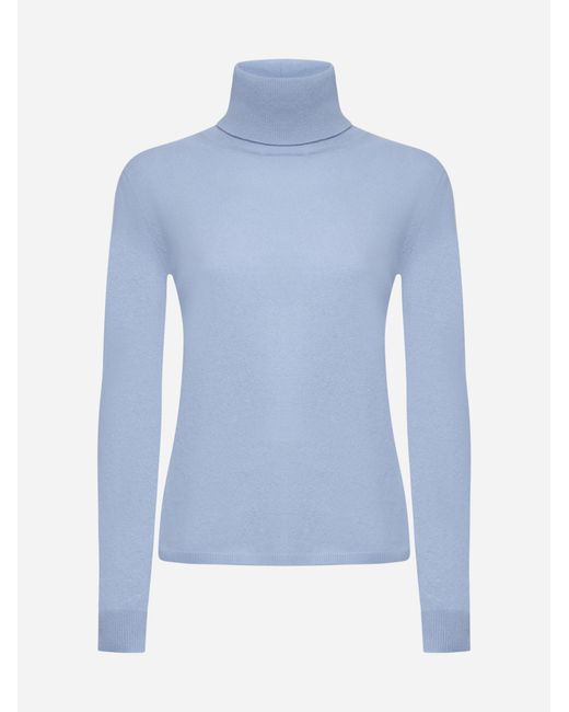 Max Mara Blue Sestri Wool And Cashmere Turtleneck