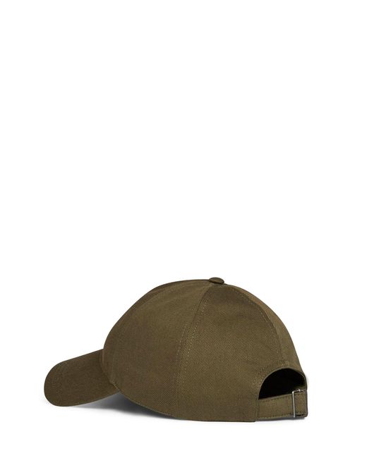Saint Laurent Green Khaki Cotton Denim Twill Cassandre Baseball Cap for men