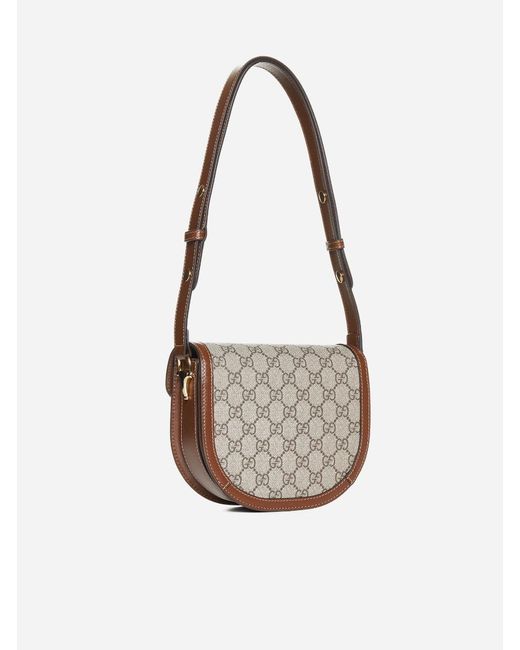 Gucci White Horsebit 1955 GG Fabric Mini Bag