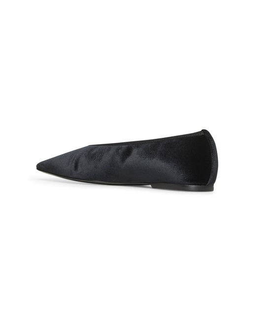 Totême  Black Velvet Minimalist Ballet Flats