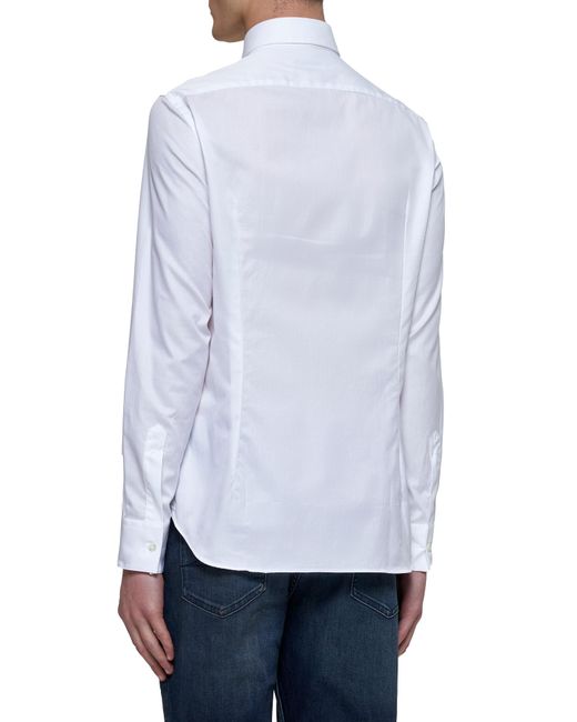 D 40 White Cotton Classic Shirt for men