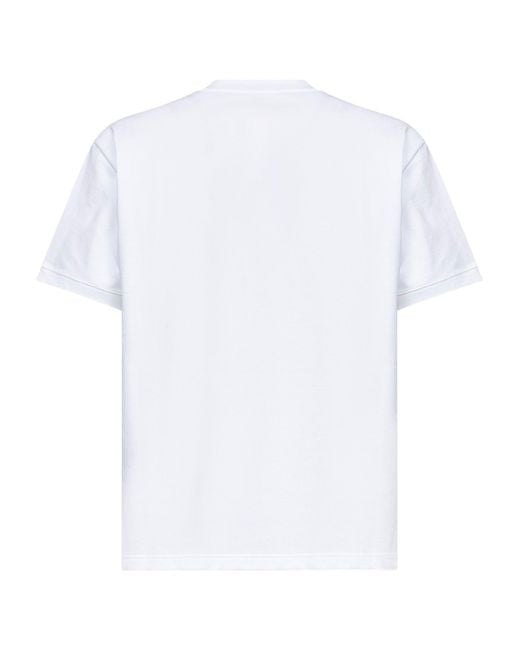 Gucci White Stretch Cotton Piqué Embroidered T-Shirt for men