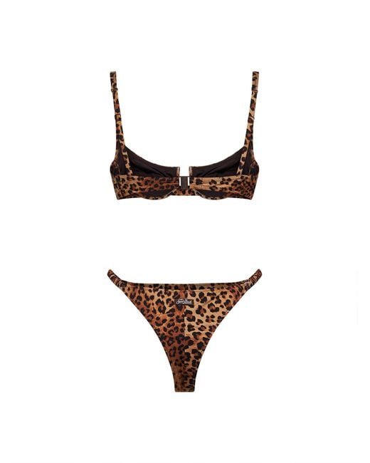 Mc2 Saint Barth Brown Bikini Perlamir Lycra Leopard-Print
