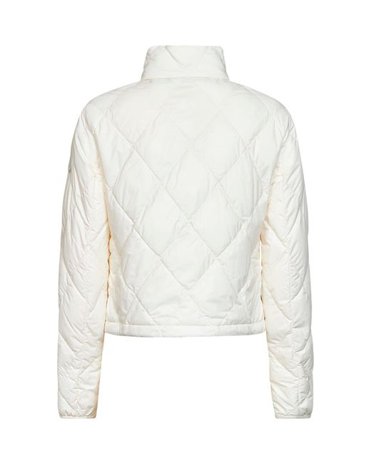Burberry White Ivory Quilted Nylon Bramford Packable Jacket