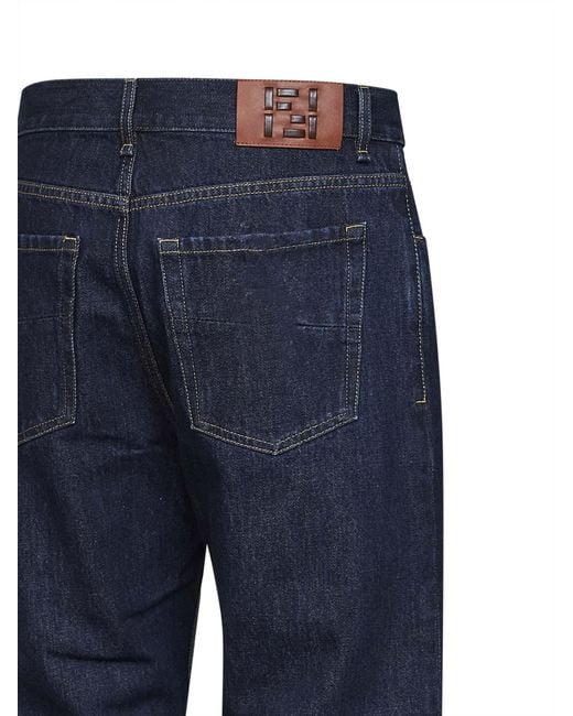 Fendi Blue Jeans Straight-Leg Dark for men