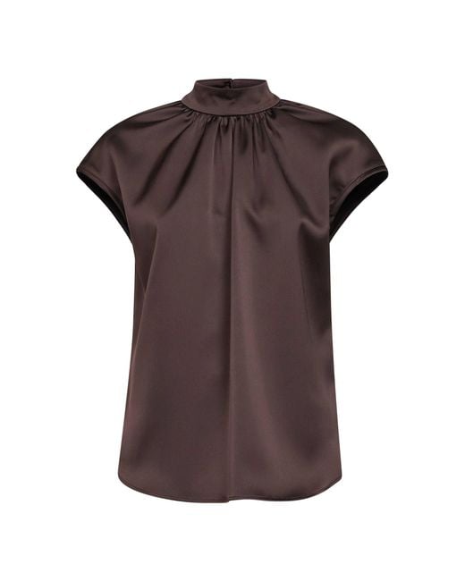 Blanca Vita Brown Coffee Satin Maria Top