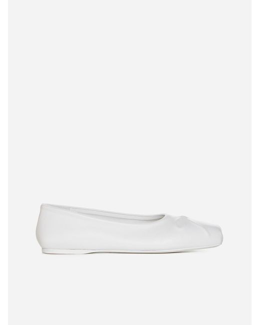 Marni White Leather Ballet Flats