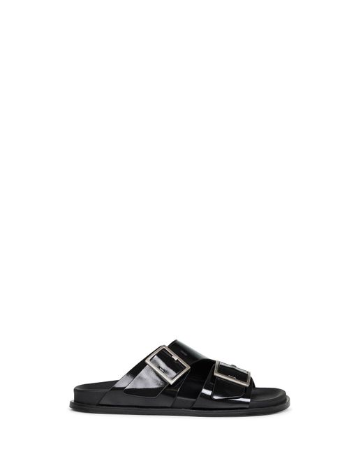 Alohas Black Patent Leather Alba Sandals